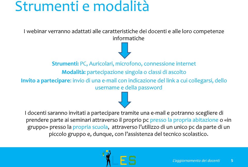 della password I docenti saranno invitati a partecipare tramite una e-mail e potranno scegliere di prendere parte ai seminari attraverso il proprio pc presso la