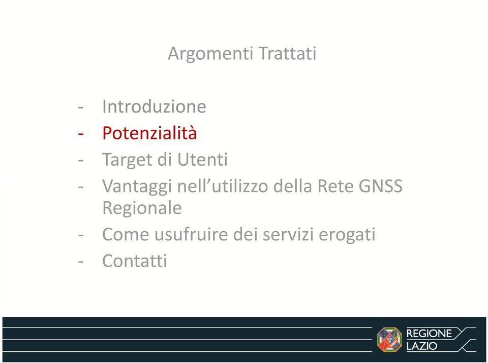 nell utilizzo della Rete GNSS