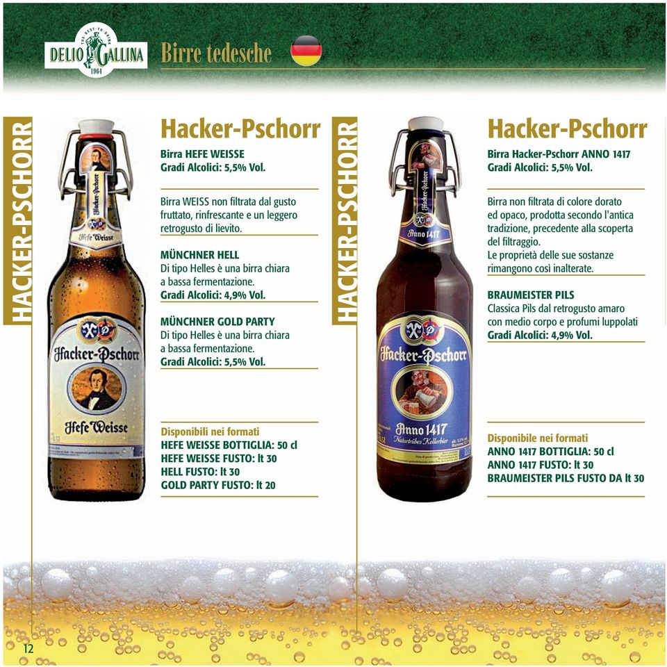 HACKER-PSCHORR Hacker-Pschorr Birra Hacker-Pschorr ANNO 1417 Gradi Alcolici: 5,5% Vol.