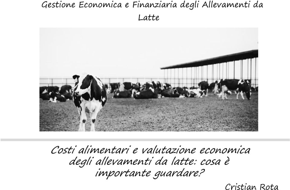 valutazione economica degli allevamenti da