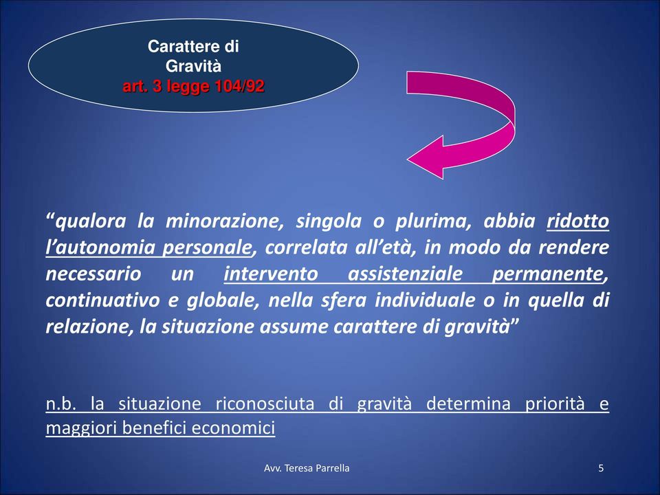 età, in modo da rendere necessario un intervento assistenziale permanente, continuativo e globale, nella