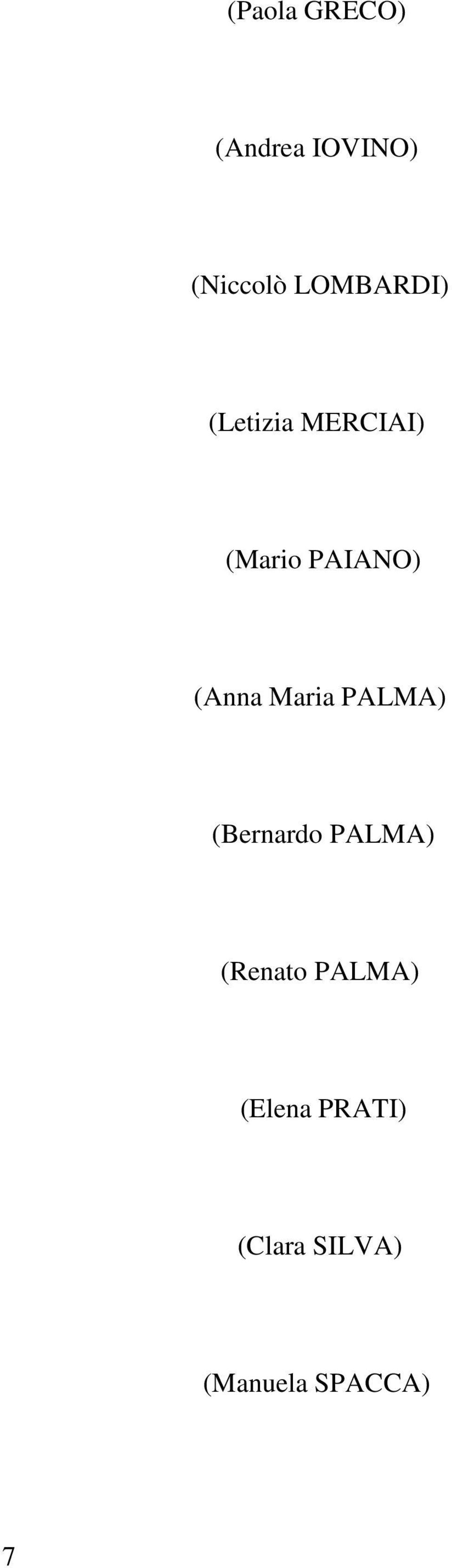 (Anna Maria PALMA) (Bernardo PALMA) (Renato