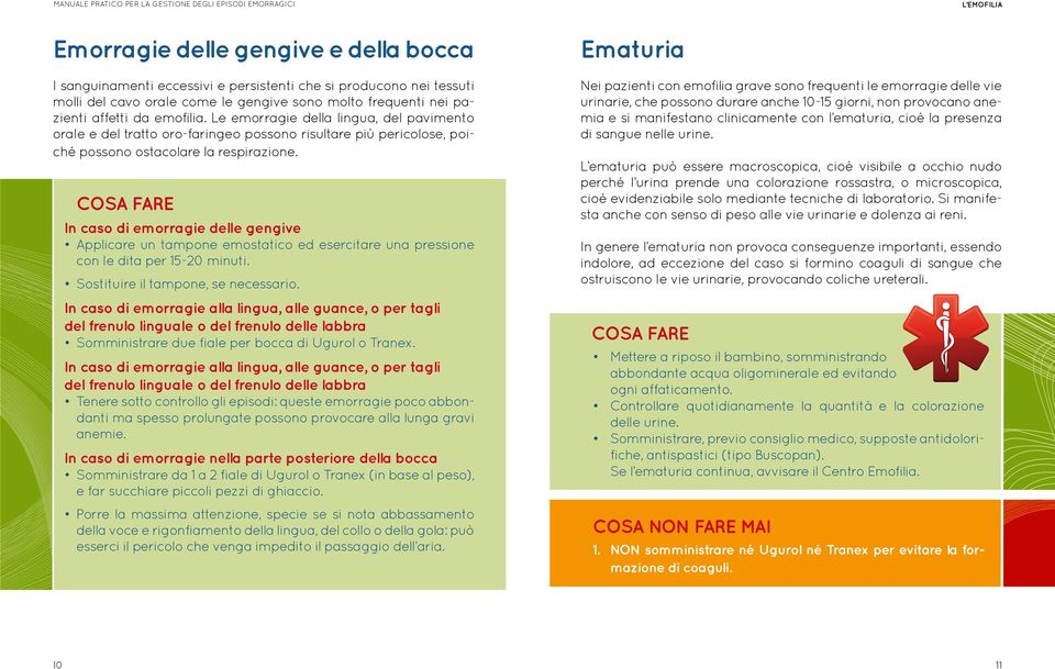 Le emorragie della lingua, del pavimento le e del tratto oro-faringeo possono risultare più pericolose, poiché possono ostacolare la respirazione.