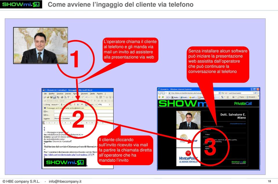 presentazione web assistita dall operatore che può continuare la conversazione al telefono 2 Il cliente