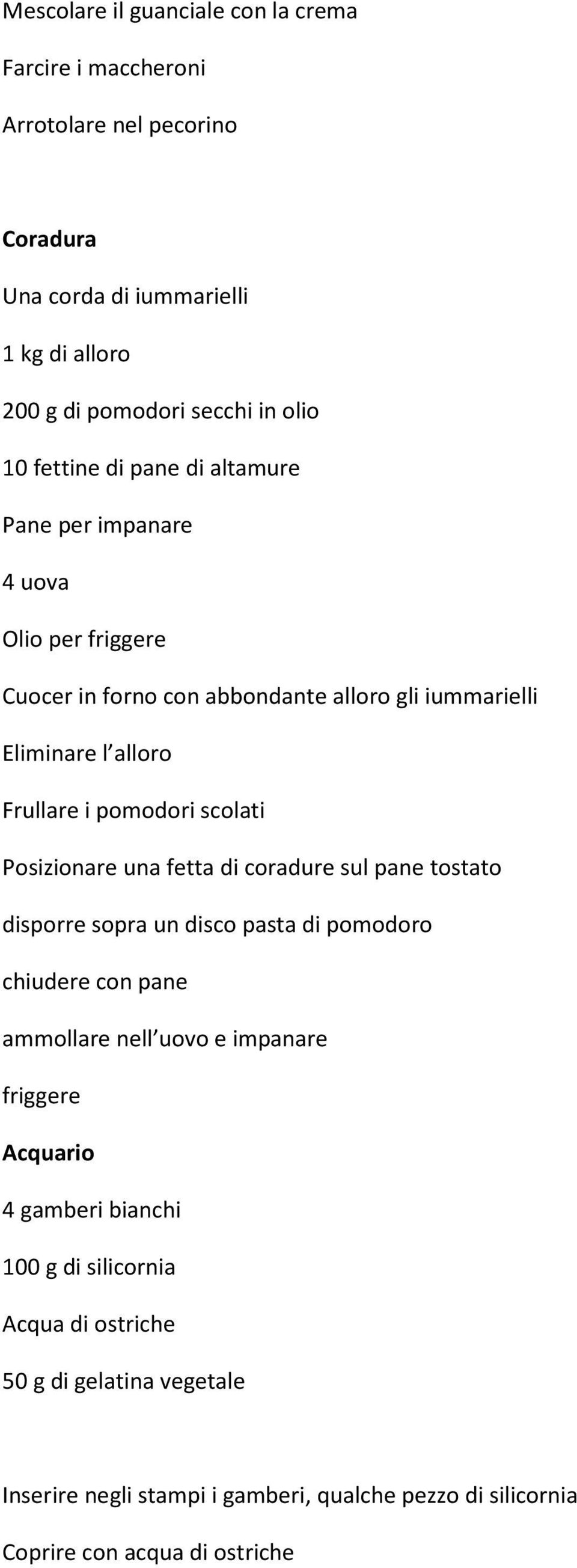 scolati Posizionare una fetta di coradure sul pane tostato disporre sopra un disco pasta di pomodoro chiudere con pane ammollare nell uovo e impanare friggere Acquario