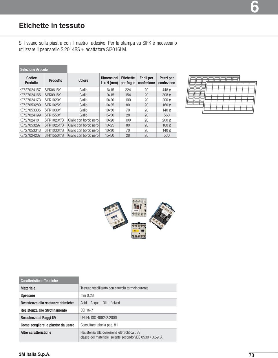 KE727053289 IFK1025Y Giao 10x25 80 20 160 ø KE727053305 IFK1030Y Giao 10x30 70 20 140 ø KE727024199 IFK1550Y Giao 15x50 28 20 560 KE727024181 IFK1020Y/B Giao con bordo nero 10x20 100 20 200 ø