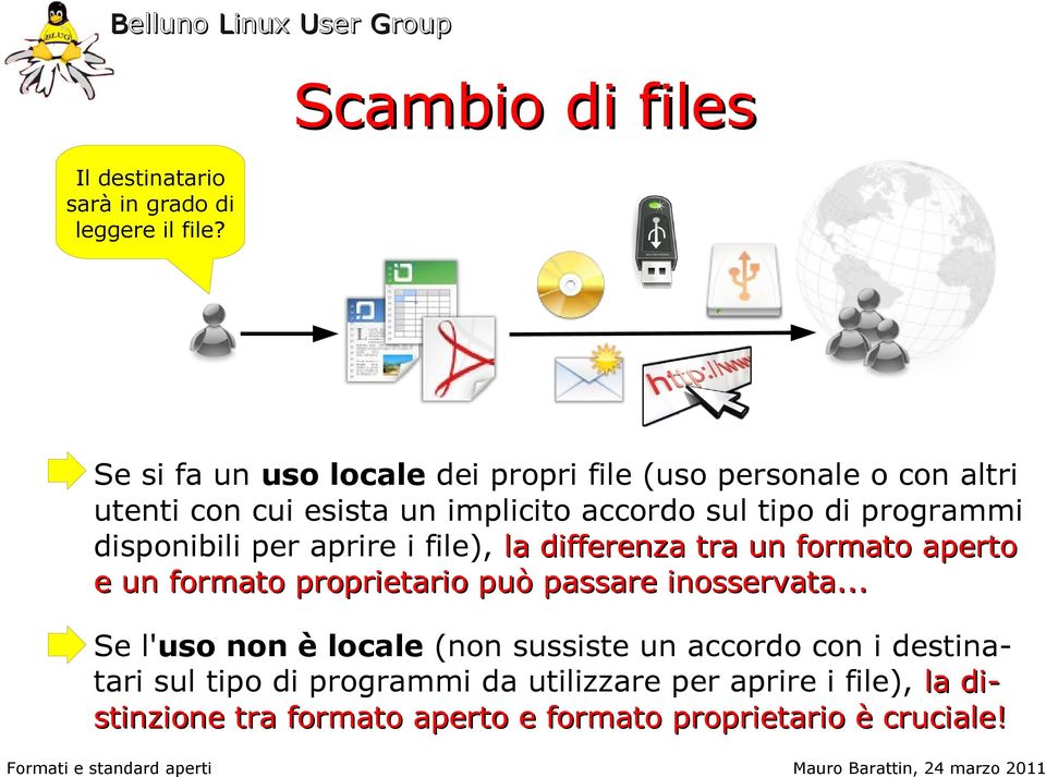 programmi disponibili per aprire i file), la differenza tra un formato aperto e un formato proprietario può passare inosservata.