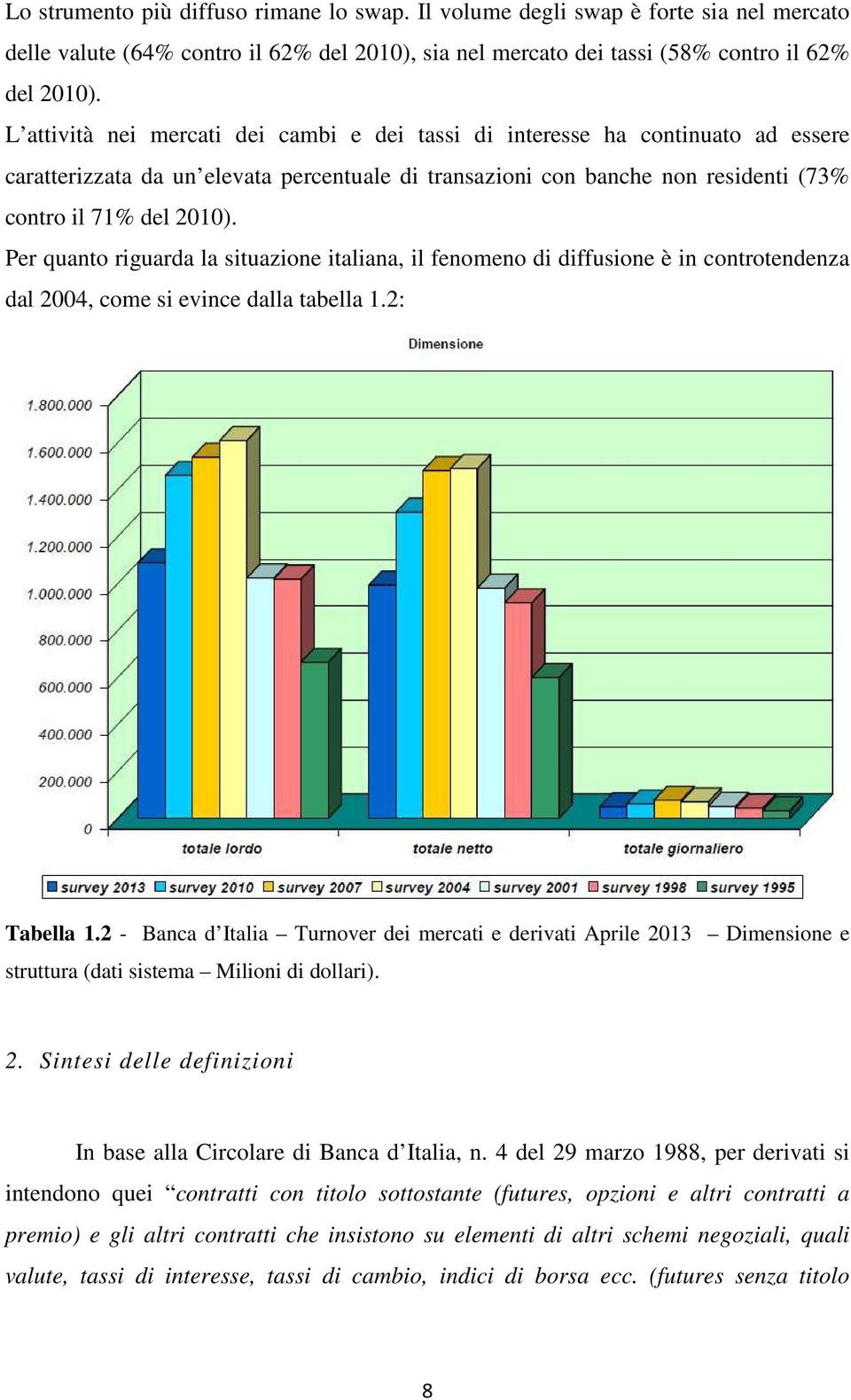 Per quanto riguarda la situazione italiana, il fenomeno di diffusione è in controtendenza dal 2004, come si evince dalla tabella 1.2: Tabella 1.