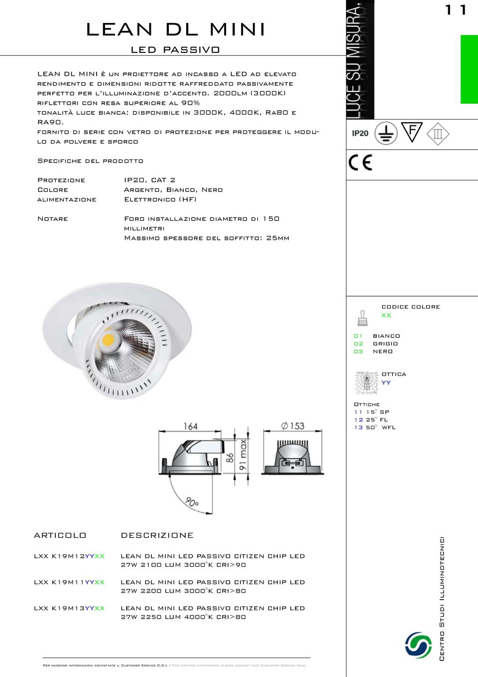 fornito di serie con vetro di protezione per proteggere il modulo da polvere e sporco Specifiche del prodotto Protezione IP20, CAT 2 Colore Argento, Bianco, Nero alimentazione Elettronico (HF) Notare