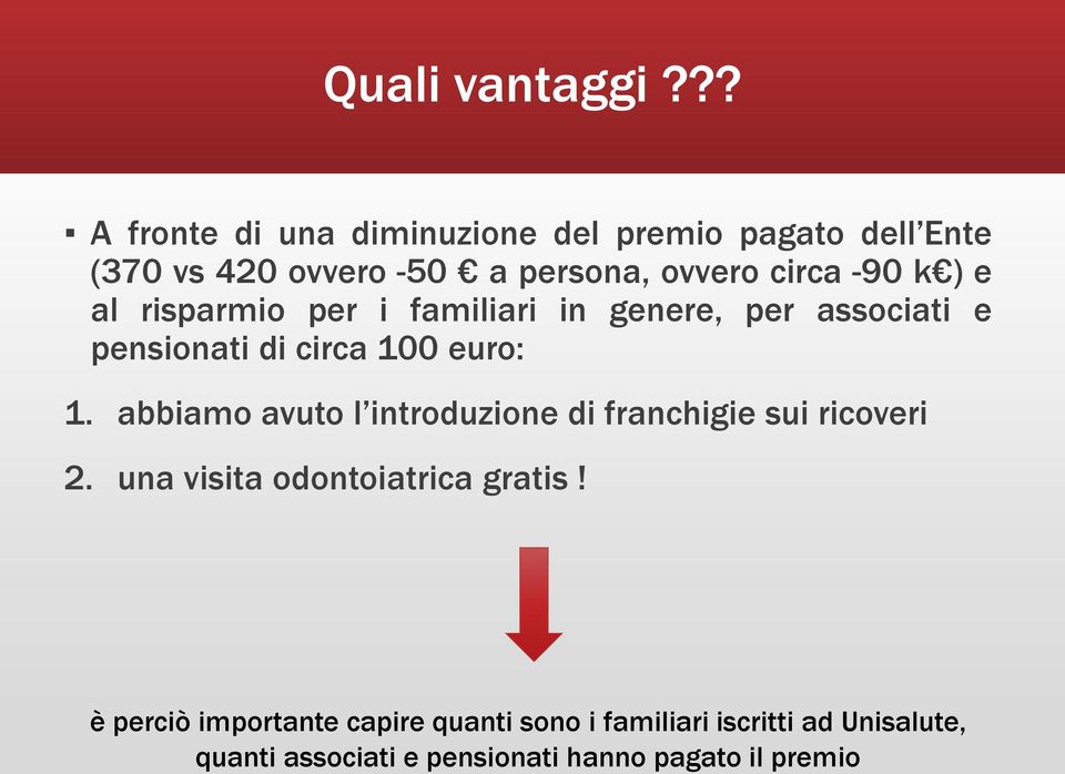 k ) e al risparmio per i familiari in genere, per associati e pensionati di circa 100 euro: 1.