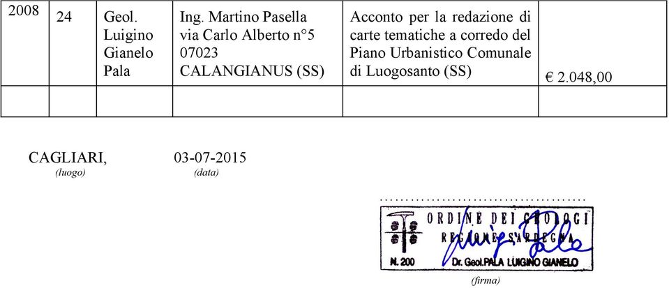 (SS) Acconto per la redazione di carte tematiche a corredo