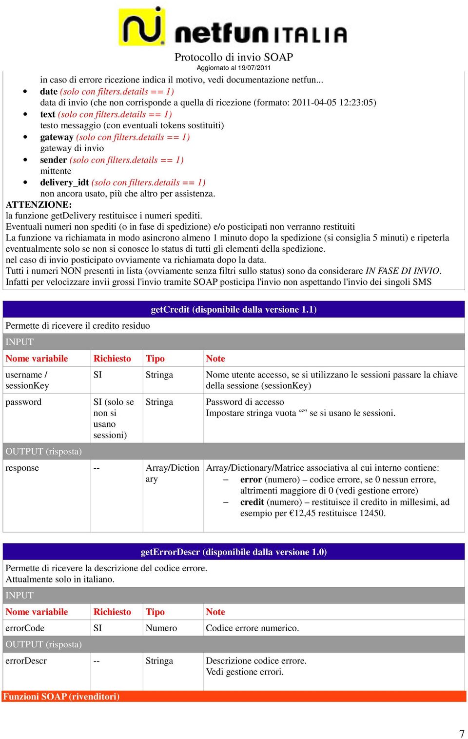 details == 1) testo messaggio (con eventuali tokens sostituiti) gateway (solo con filters.details == 1) gateway di invio sender (solo con filters.details == 1) mittente delivery_idt (solo con filters.