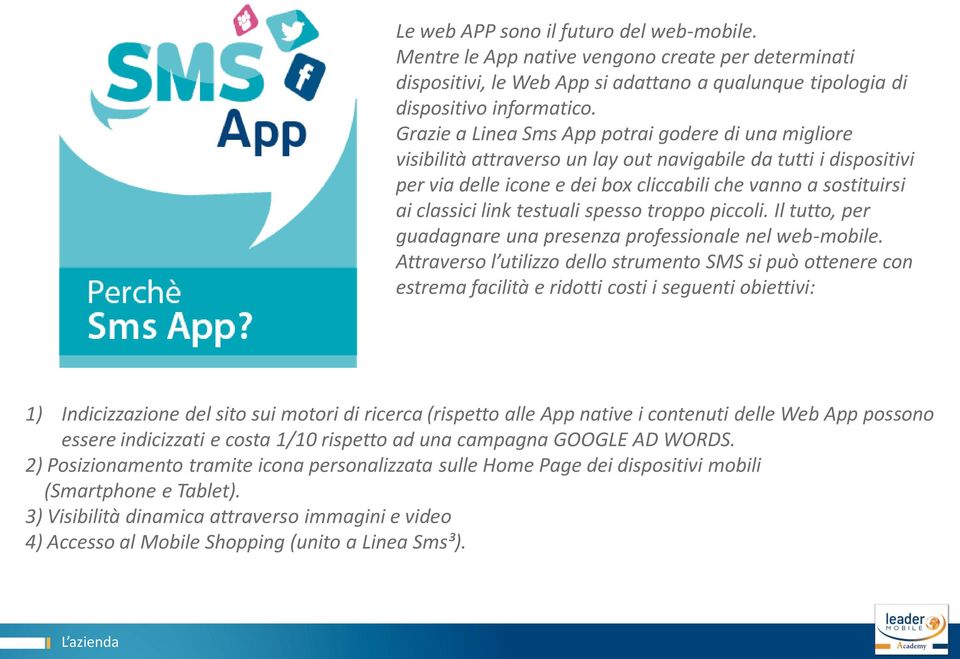 link testuali spesso troppo piccoli. Il tutto, per guadagnare una presenza professionale nel web-mobile.