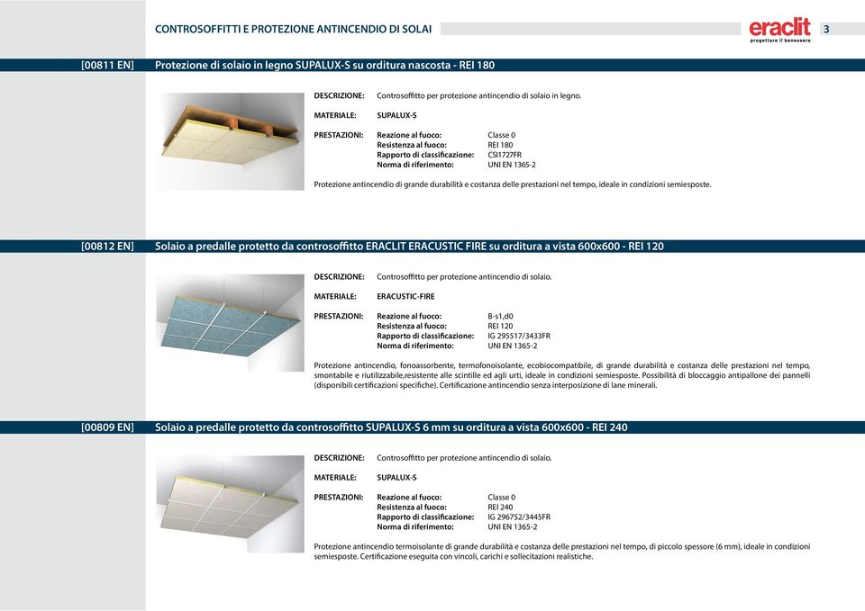 [00812 EN] Solaio a predalle protetto da controsoffitto ERACLIT ERACUSTIC FIRE su orditura a vista 600x600 - REI 120 Controsoffitto per protezione antincendio di solaio.