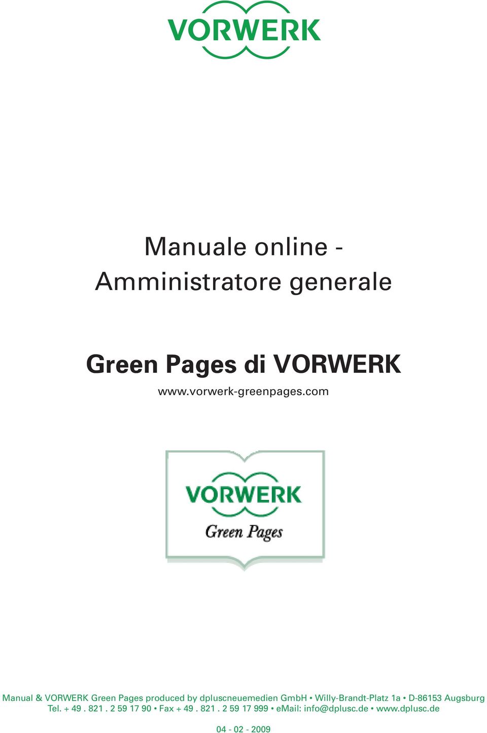 com Manual & VORWERK Green Pages produced by dpluscneuemedien GmbH