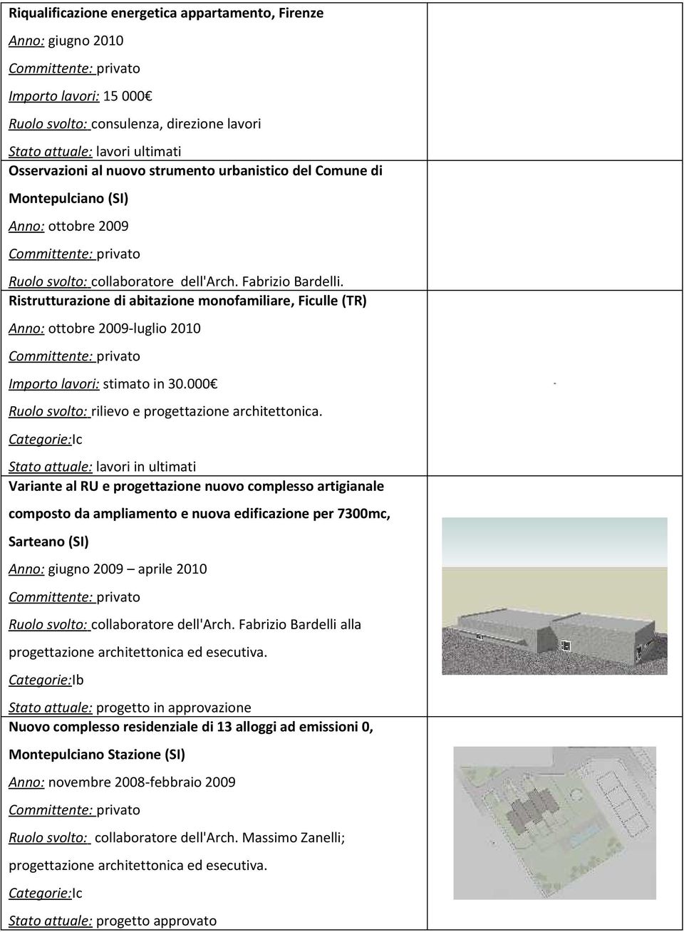 Ristrutturazione di abitazione monofamiliare, Ficulle (TR) Anno: ottobre 2009-luglio 2010 Importo lavori: stimato in 30.000 Ruolo svolto: rilievo e progettazione architettonica.