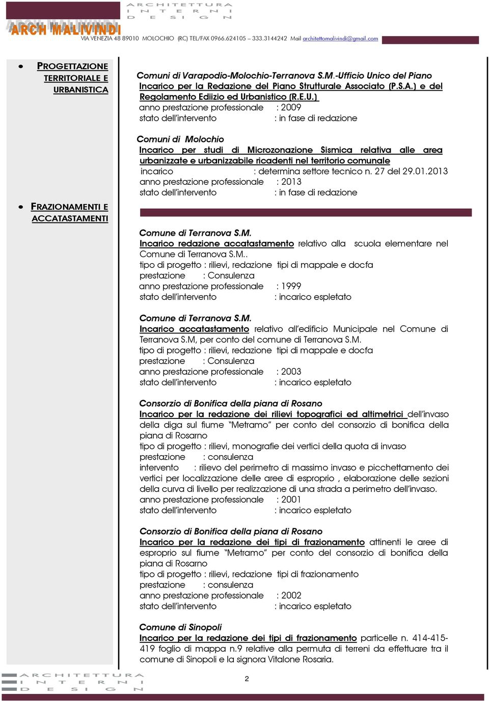 area urbanizzate e urbanizzabile ricadenti nel territorio comunale incarico : determina settore tecnico n. 27 del 29.01.