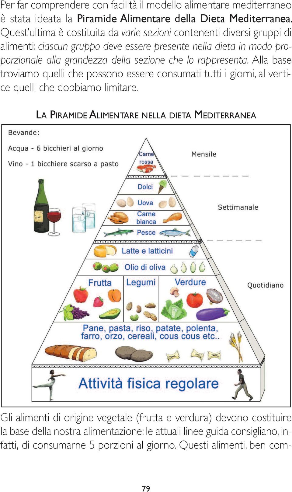 sezione che lo rappresenta. Alla base troviamo quelli che possono essere consumati tutti i giorni, al vertice quelli che dobbiamo limitare.