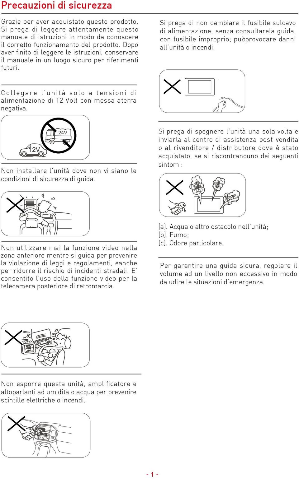 Si prega di non cambiare il fusibile sulcavo di alimentazione, senza consultarela guida, con fusibile improprio; puòprovocare danni all unità o incendi.