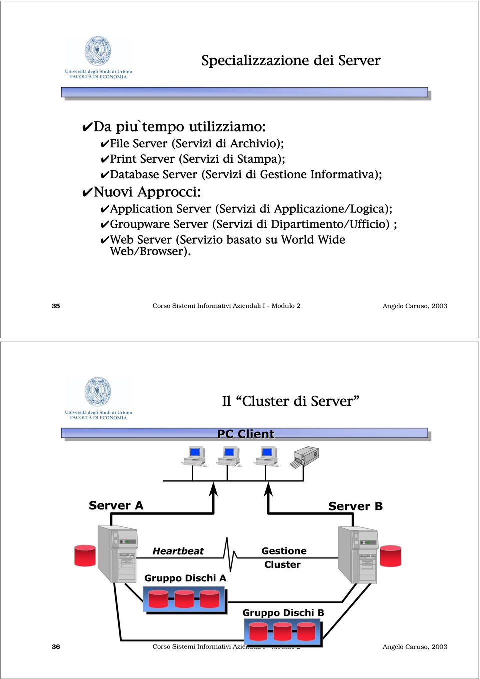 Dipartimento/Ufficio) ; Web Server (Servizio basato su World Wide Web/Browser).