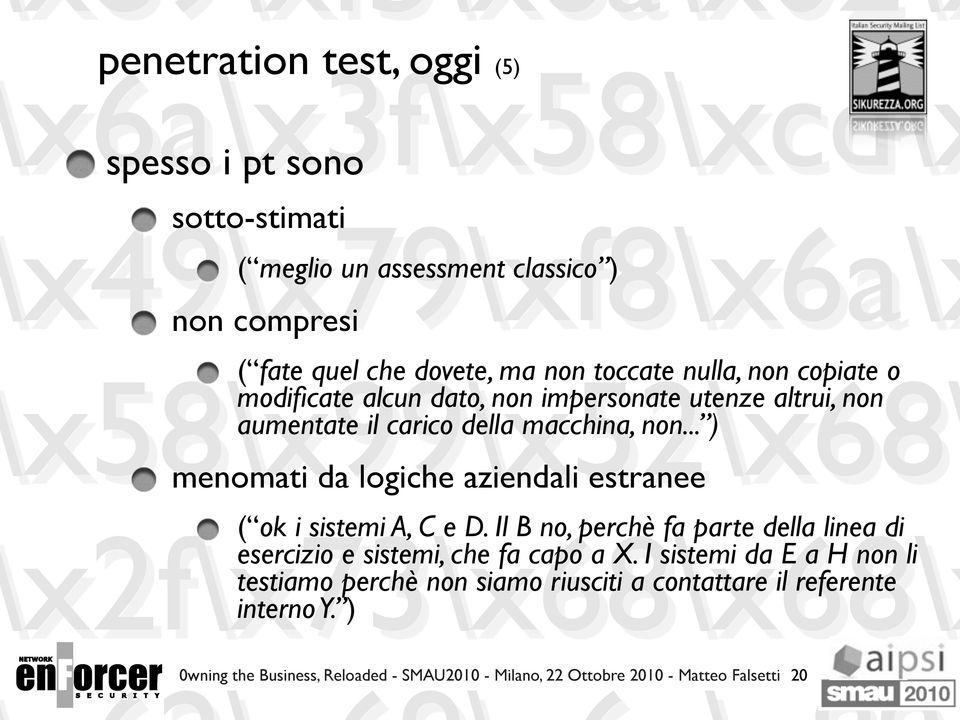 .. ) menomati da logiche aziendali estranee ( ok i sistemi A, C e D. Il B no, perchè fa parte della linea di esercizio e sistemi, che fa capo a X.