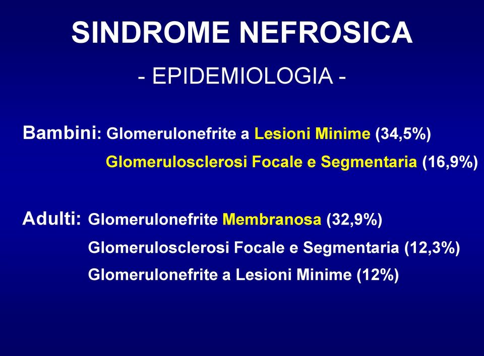 (16,9%) Adulti: Glomerulonefrite Membranosa (32,9%)