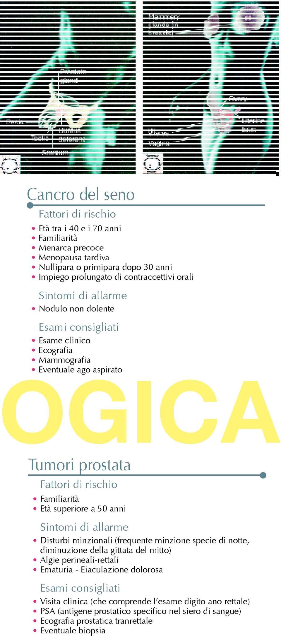 (frequente minzione specie di notte, diminuzione della gittata del mitto) Algie perineali-rettali Ematuria - Eiaculazione dolorosa Visita clinica