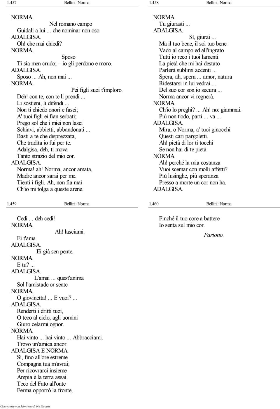 .. Basti a te che disprezzata, Che tradita io fui per te. Adalgisa, deh, ti mova Tanto strazio del mio cor. Norma! ah! Norma, ancor amata, Madre ancor sarai per me. Tienti i figli.