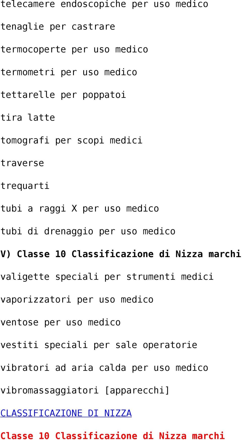 Classificazione di Nizza marchi valigette speciali per strumenti medici vaporizzatori per uso medico ventose per uso medico vestiti speciali