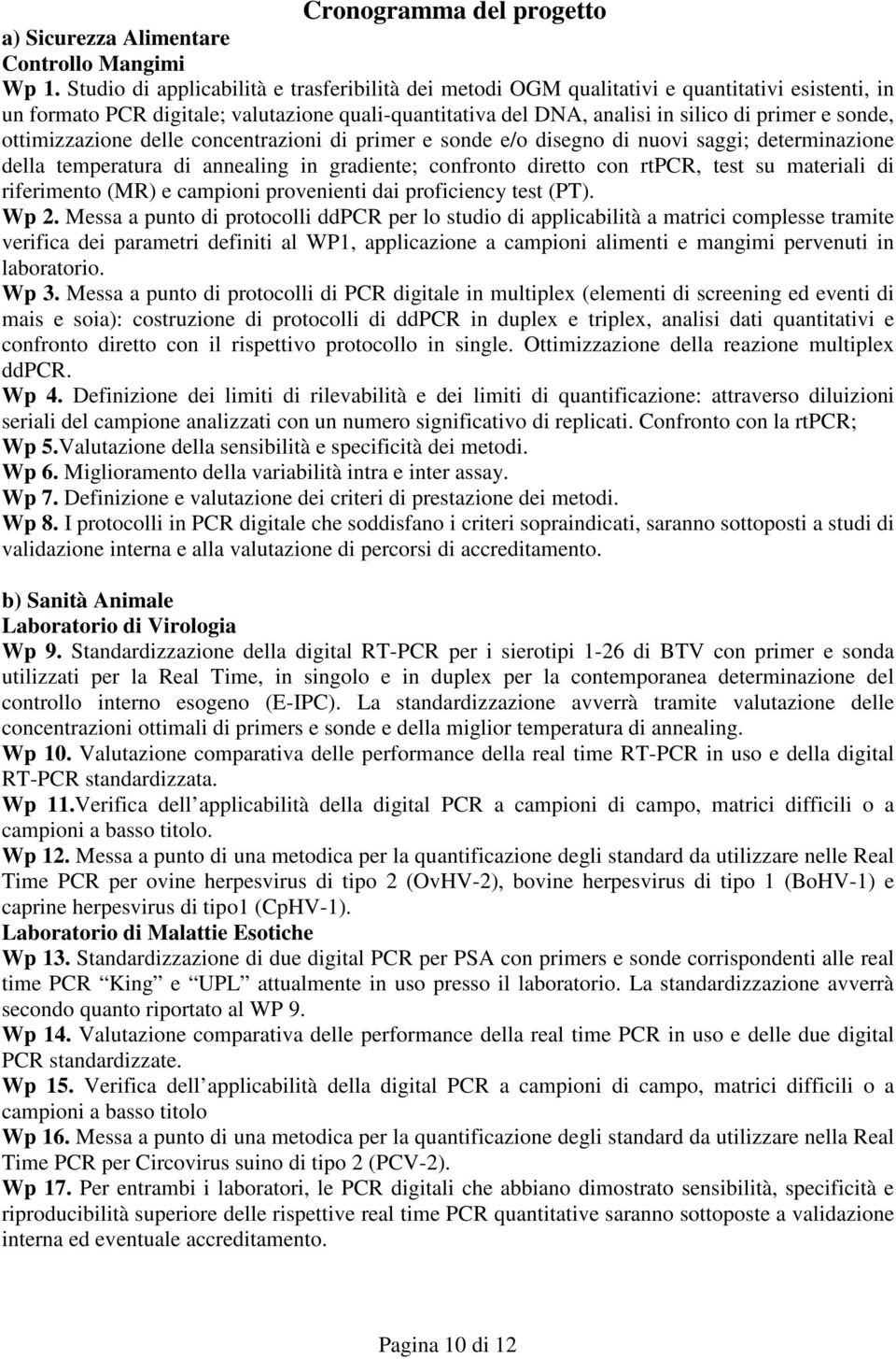 ottimizzazione delle concentrazioni di primer e sonde e/o disegno di nuovi saggi; determinazione della temperatura di annealing in gradiente; confronto diretto con rtpcr, test su materiali di