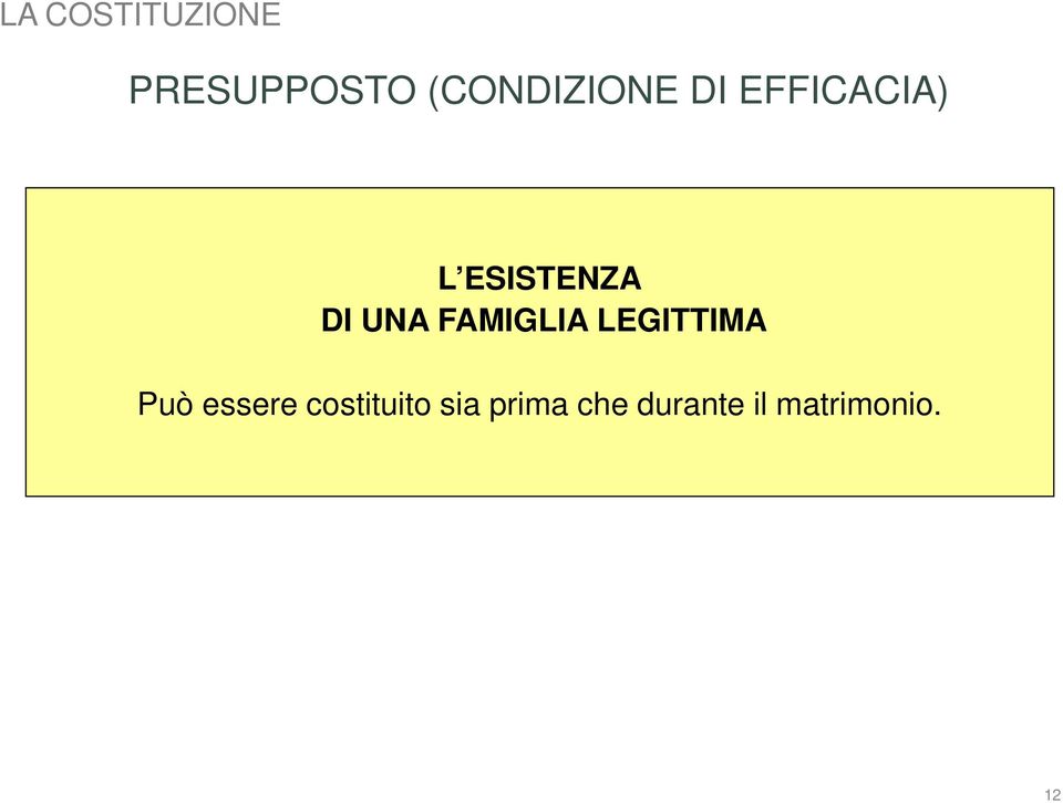 DI UNA FAMIGLIA LEGITTIMA Può essere