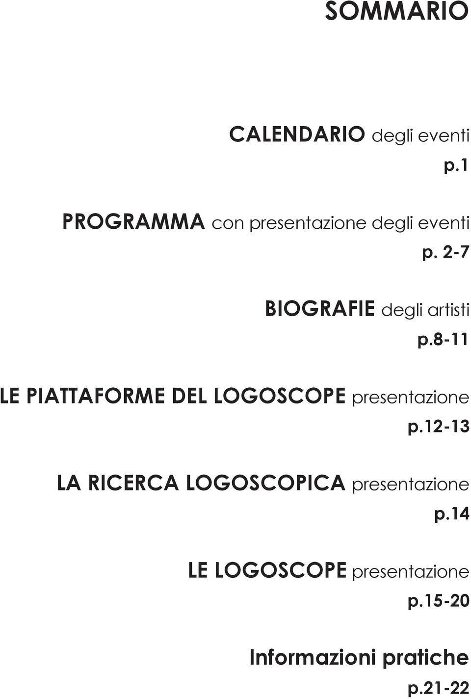 2-7 BIOGRAFIE degli artisti p.