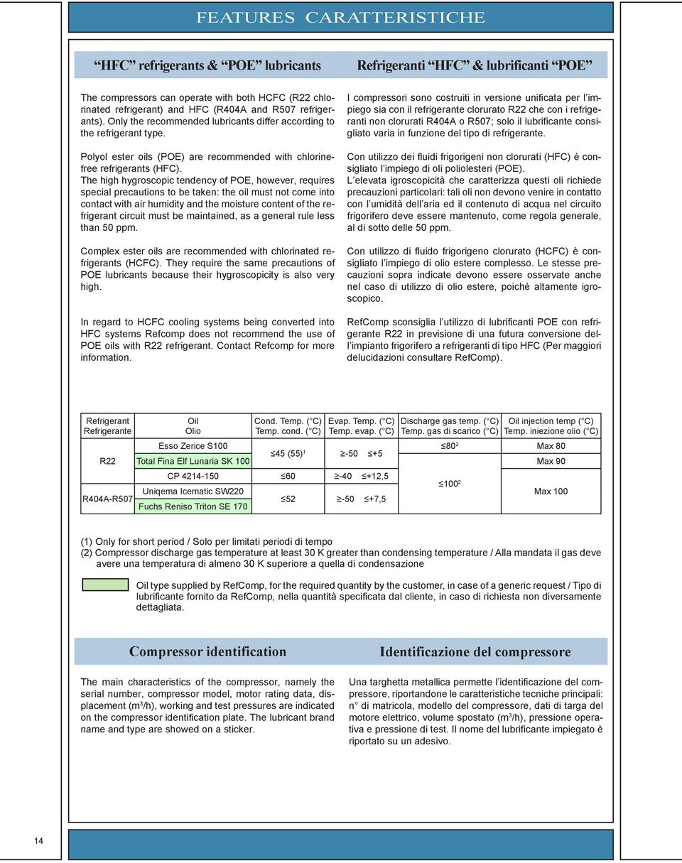 The high hygroscopic tendency of POE, however, requires special precautions to be taken: the oil must not come into contact with air humidity and the moisture content of the refrigerant circuit must