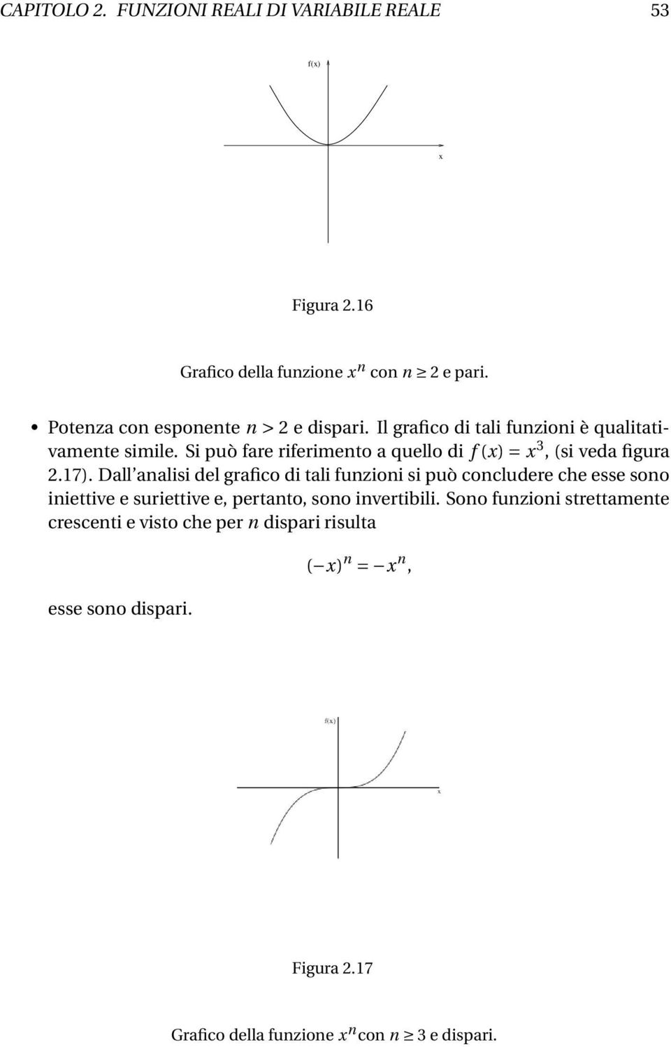 Si può fare riferimento a quello di f () = 3, (si veda figura 2.17).