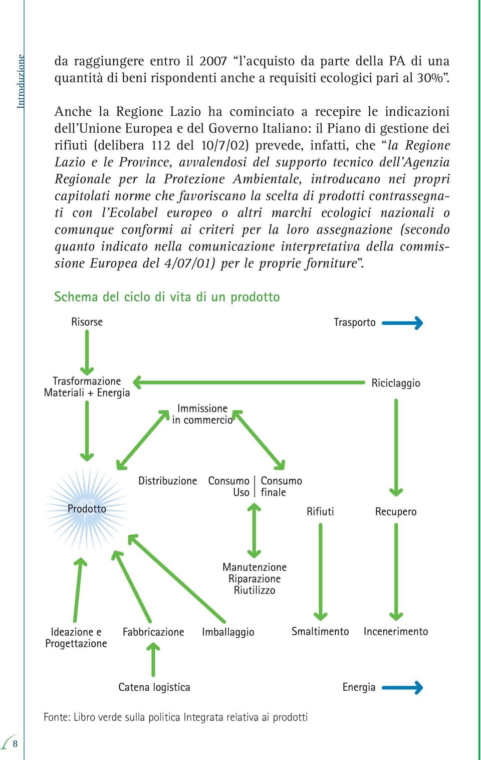 Lazio e le Province, avvalendosi del supporto tecnico dell Agenzia Regionale per la Protezione Ambientale, introducano nei propri capitolati norme che favoriscano la scelta di prodotti contrassegnati