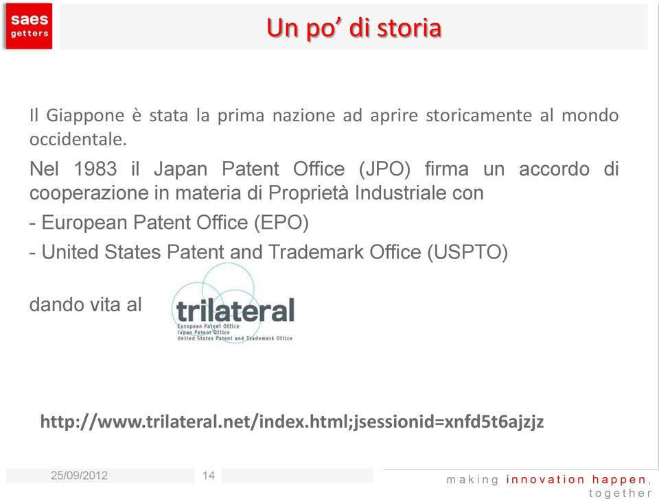 Nel 1983 il Japan Patent Office (JPO) firma un accordo di cooperazione in materia di