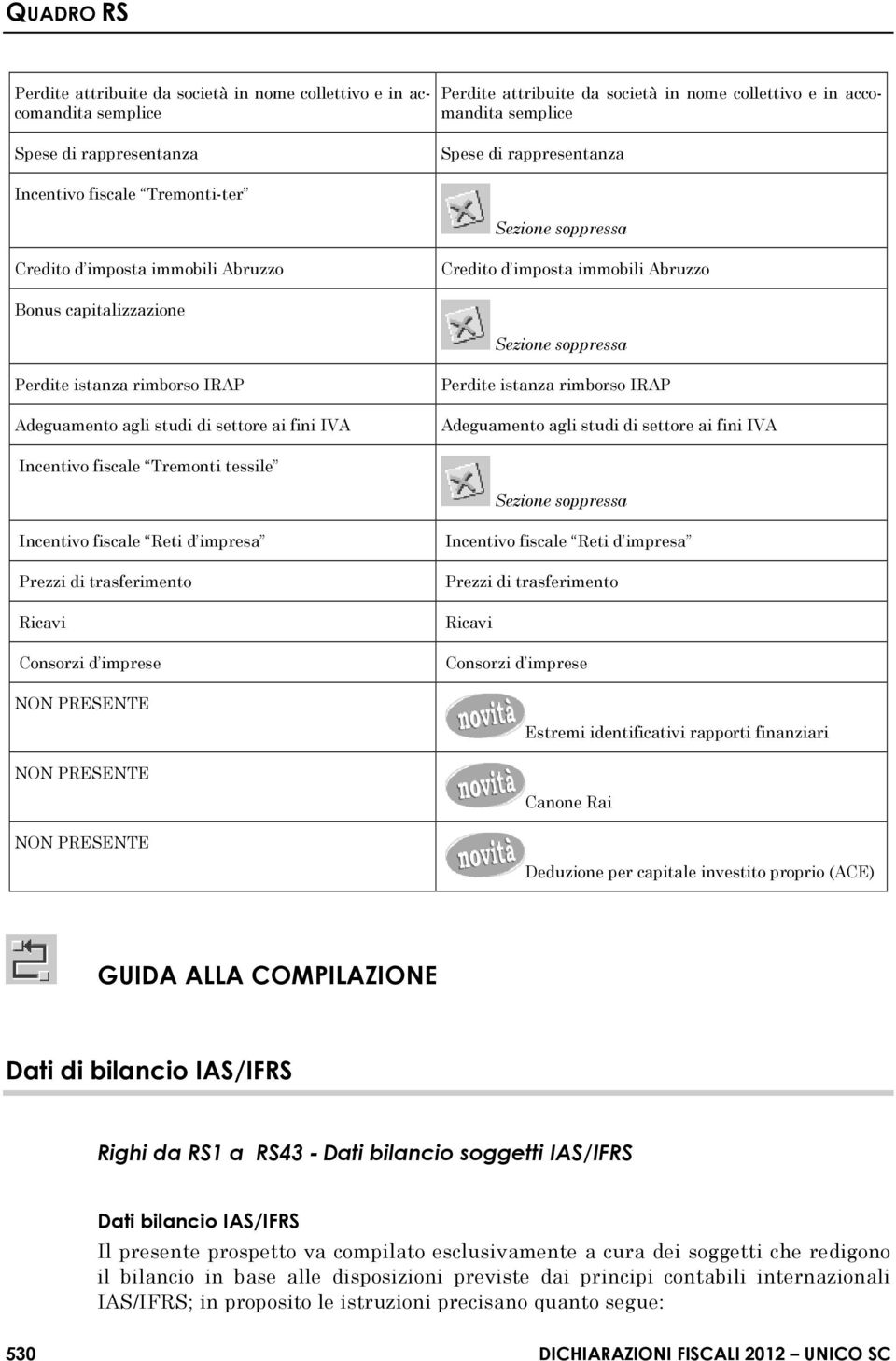 Adeguamento agli studi di settore ai fini IVA Perdite istanza rimborso IRAP Adeguamento agli studi di settore ai fini IVA Incentivo fiscale Tremonti tessile Sezione soppressa Incentivo fiscale Reti d