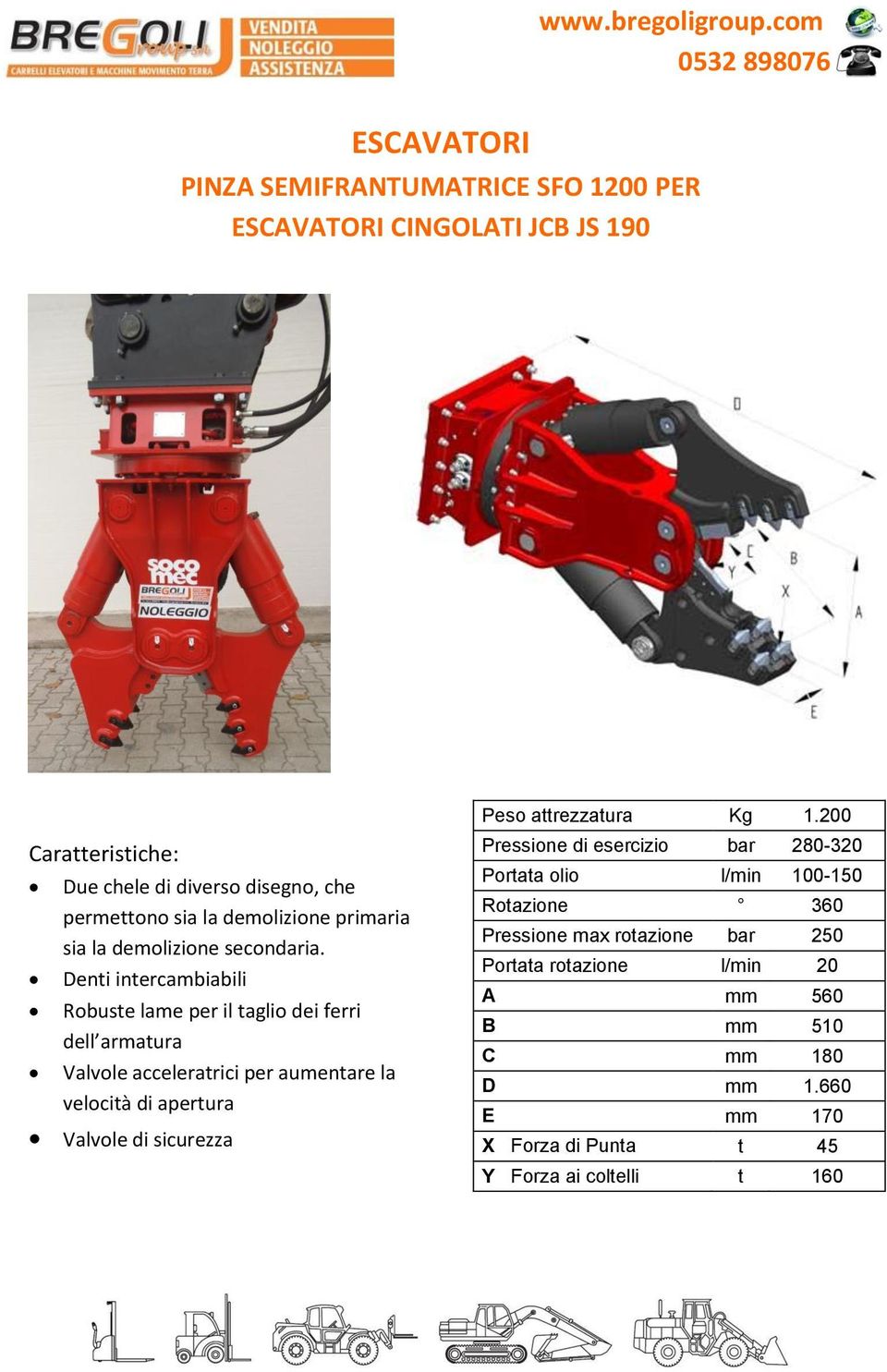 Denti intercambiabili Robuste lame per il taglio dei ferri dell armatura Valvole acceleratrici per aumentare la velocità di apertura Valvole di