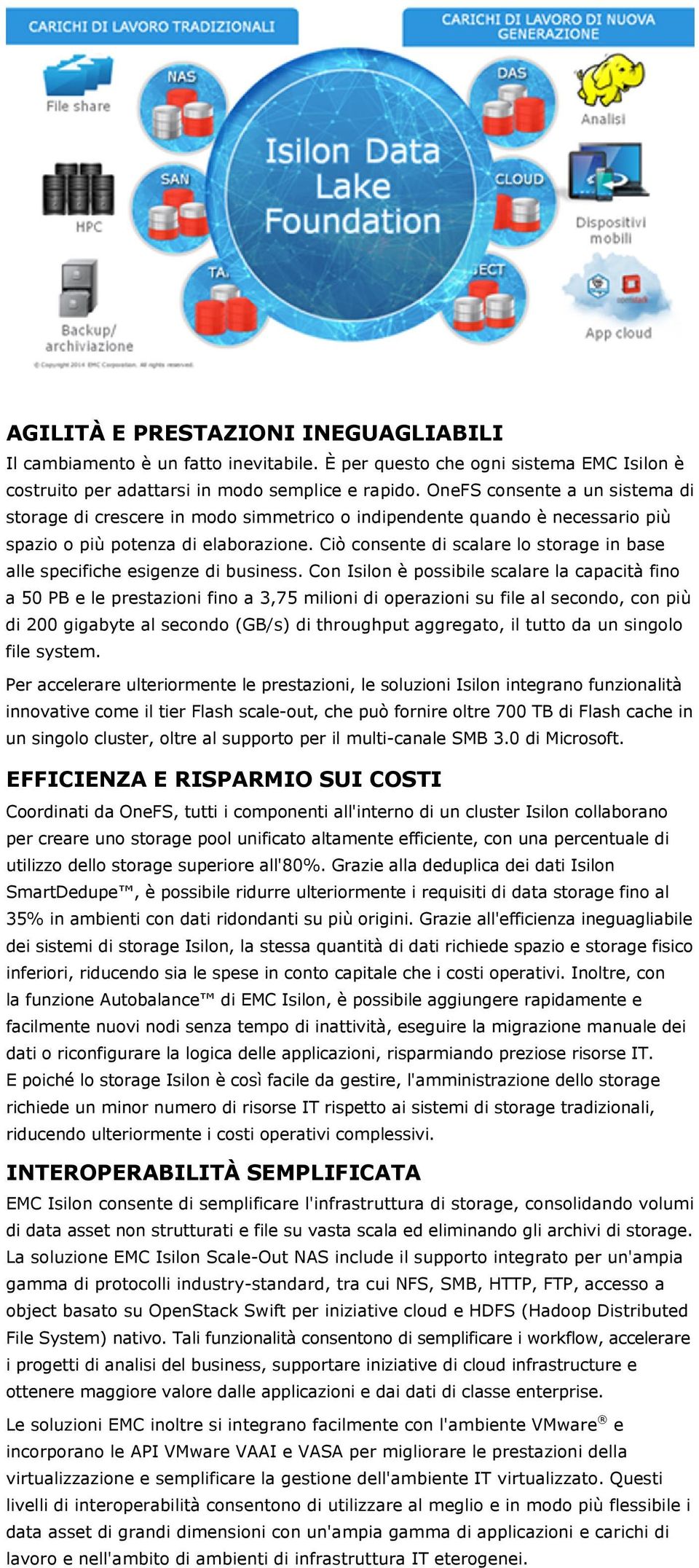 Ciò consente di scalare lo storage in base alle specifiche esigenze di business.