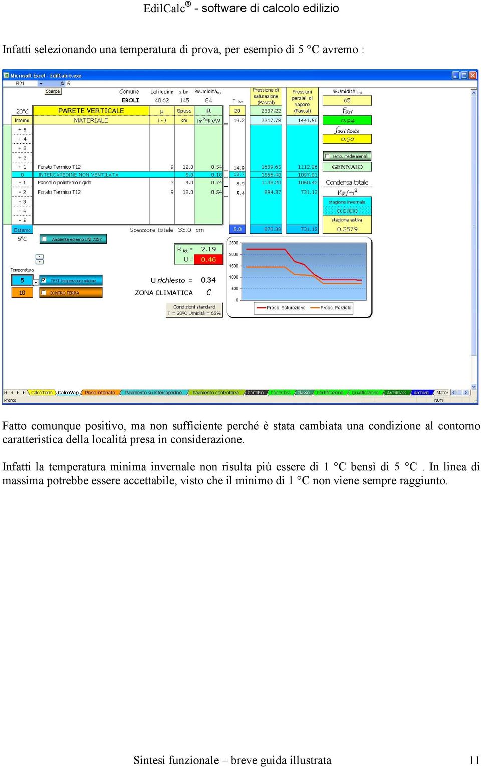 considerazione. Infatti la temperatura minima invernale non risulta più essere di 1 C bensì di 5 C.