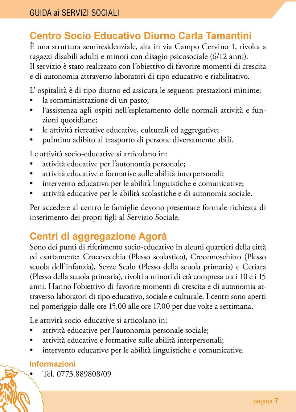 L ospitalità è di tipo diurno ed assicura le seguenti prestazioni minime: la somministrazione di un pasto; l assistenza agli ospiti nell espletamento delle normali attività e funzioni quotidiane; le