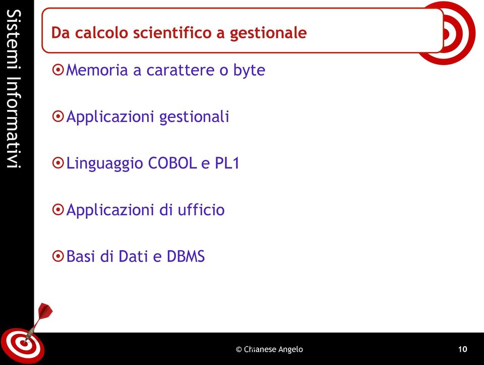 Linguaggio COBOL e PL1 Applicazioni di ufficio