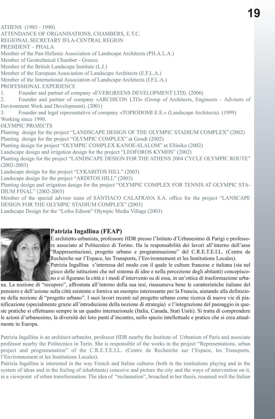 Founder and partner of company «VRGRNS DVLOPMNT LTD). (2006) 2. Founder and partner of company «ARCHICON LTD» (Group of Architects, ngineers Advisers of nvironment Work and Development). (2001) 3.