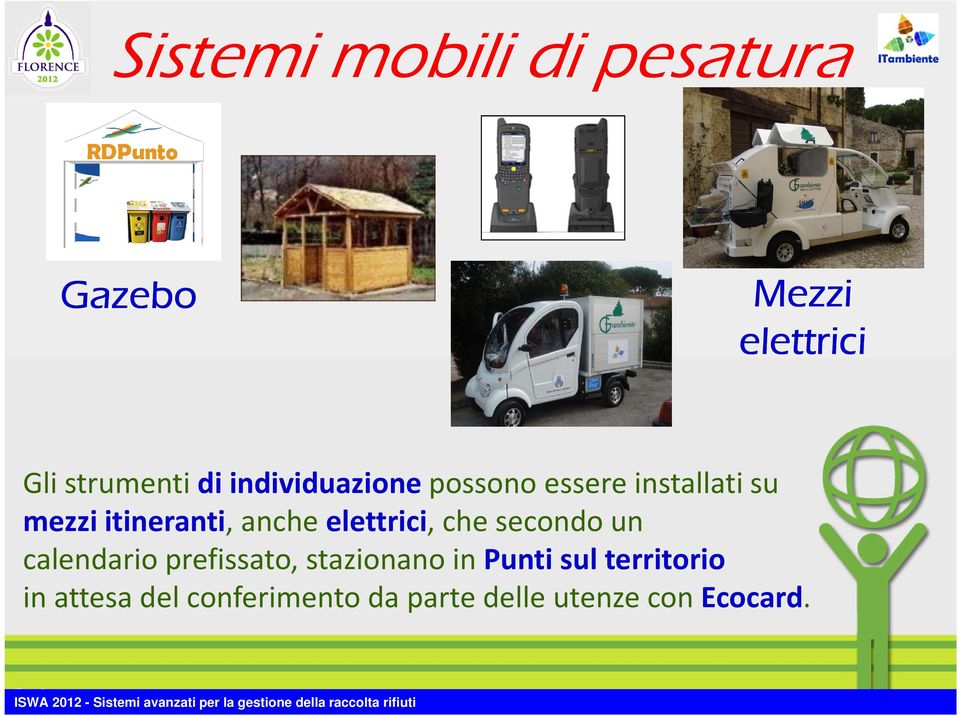 elettrici, che secondo un calendario prefissato, stazionano in Punti