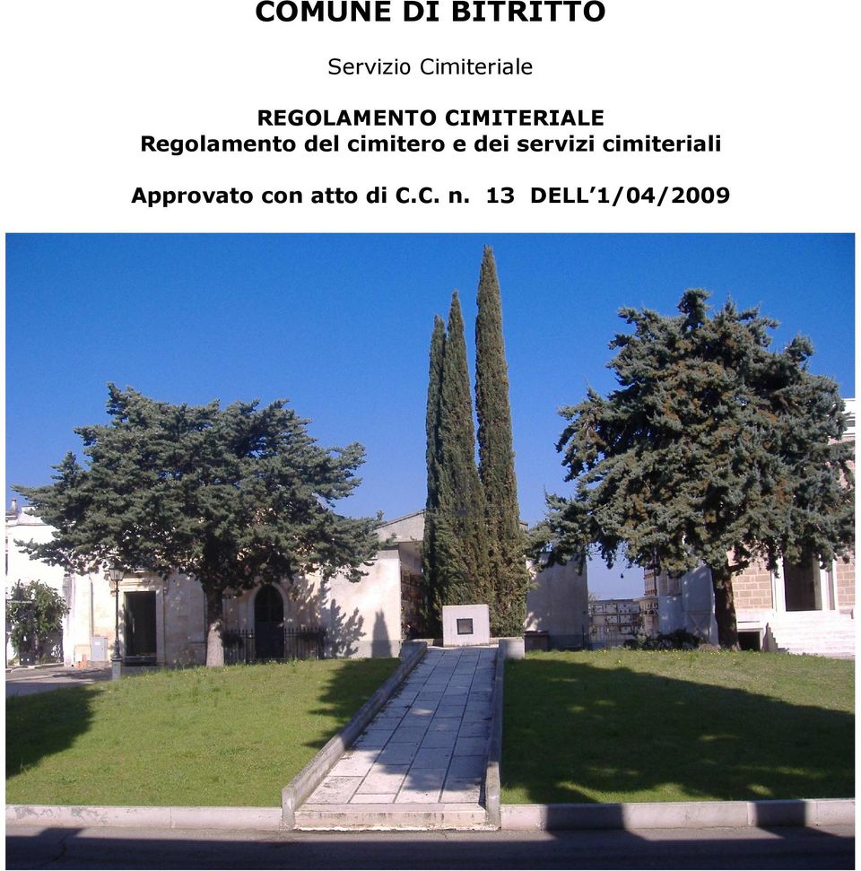 cimitero e dei servizi cimiteriali