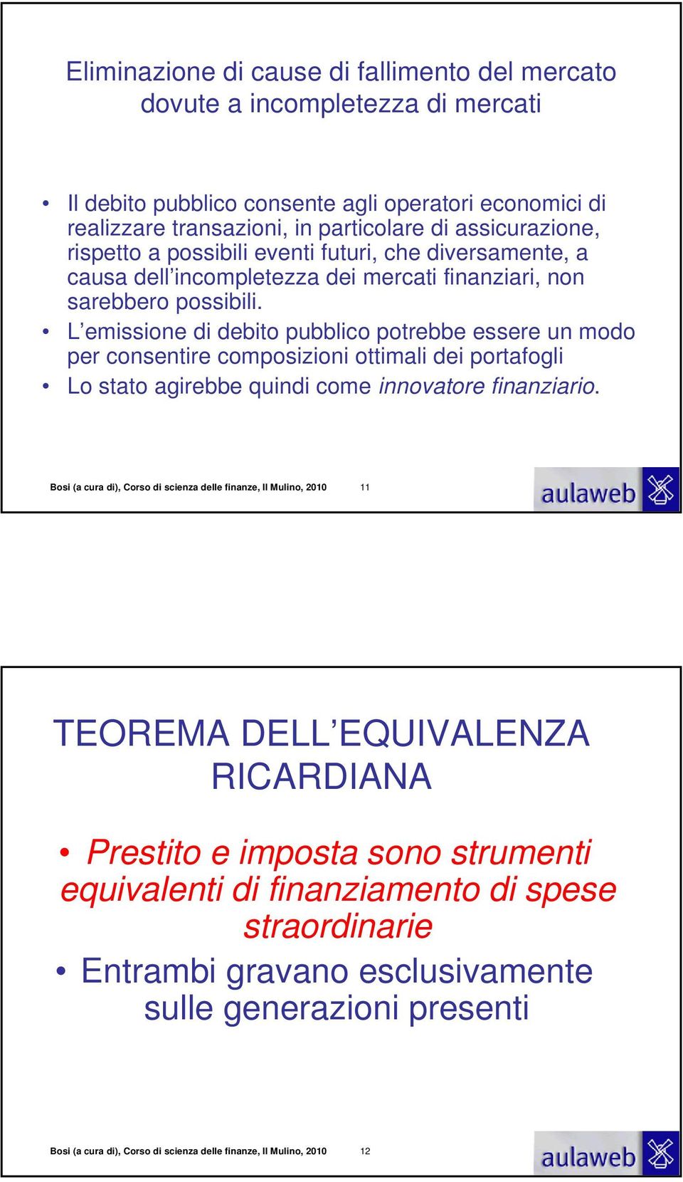 L emissione di debito pubblico potrebbe essere un modo per consentire composizioni ottimali dei portafogli Lo stato agirebbe quindi come innovatore finanziario.