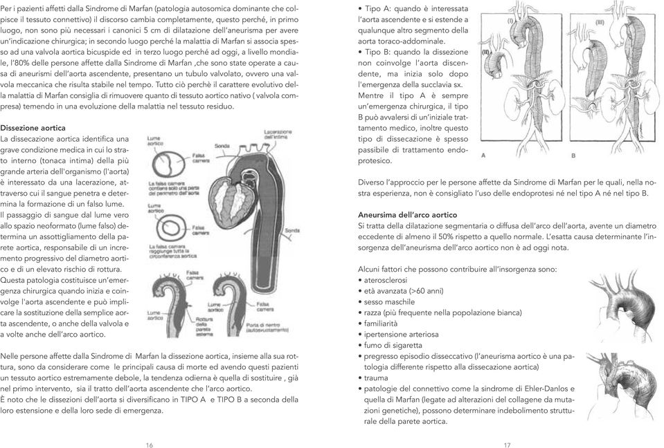 terzo luogo perché ad oggi, a livello mondiale, l 80% delle persone affette dalla Sindrome di Marfan,che sono state operate a causa di aneurismi dell aorta ascendente, presentano un tubulo valvolato,