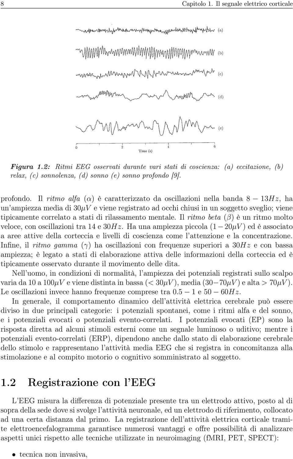 Il ritmo alfa (α) è caratterizzato da oscillazioni nella banda 8 3Hz, ha un ampiezza media di 3µV e viene registrato ad occhi chiusi in un soggetto sveglio; viene tipicamente correlato a stati di