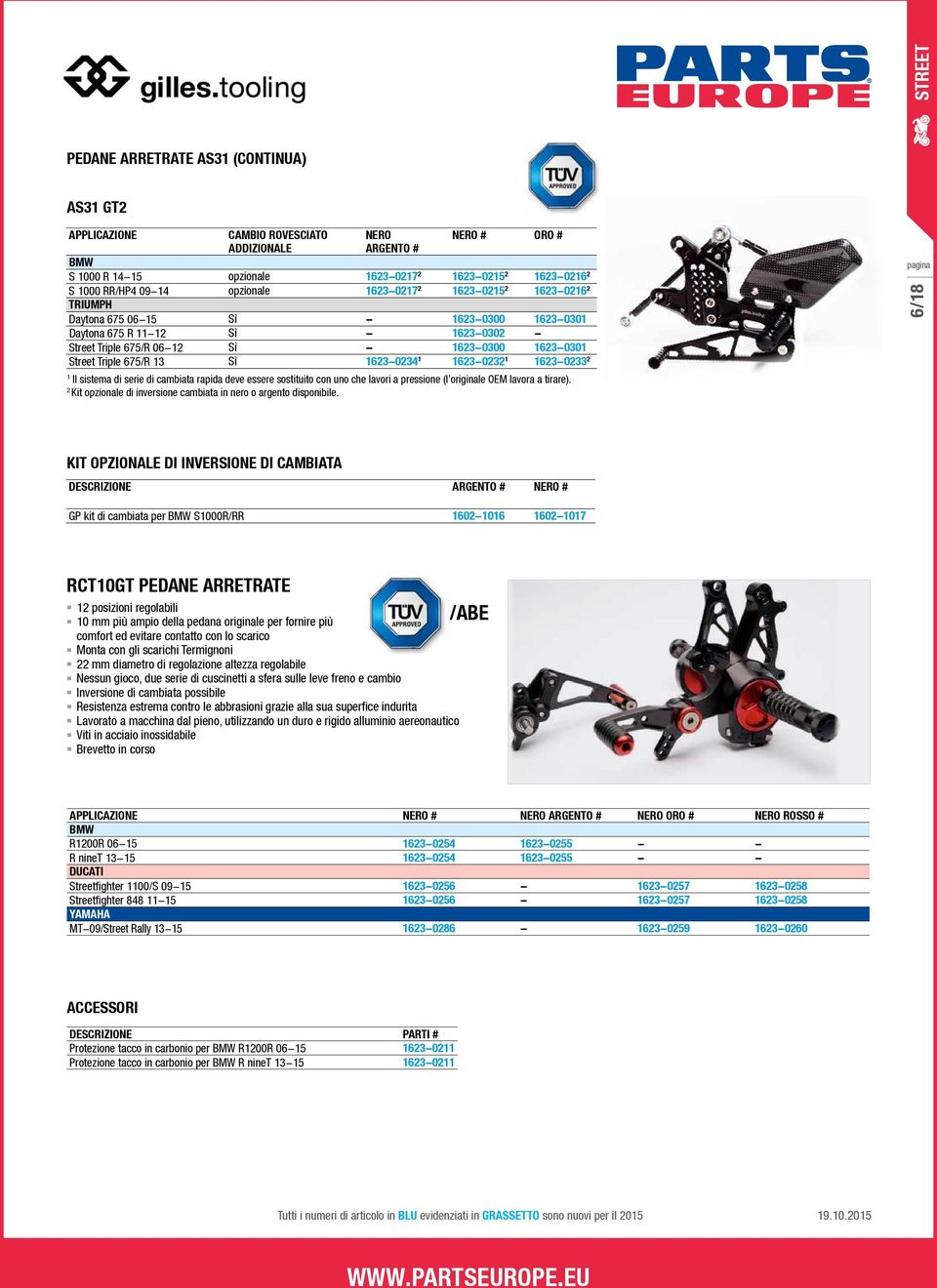 serie di cambiata rapida deve essere sostituito con uno che lavori a pressione (l originale OEM lavora a tirare). 2 Kit opzionale di inversione cambiata in nero o argento disponibile.