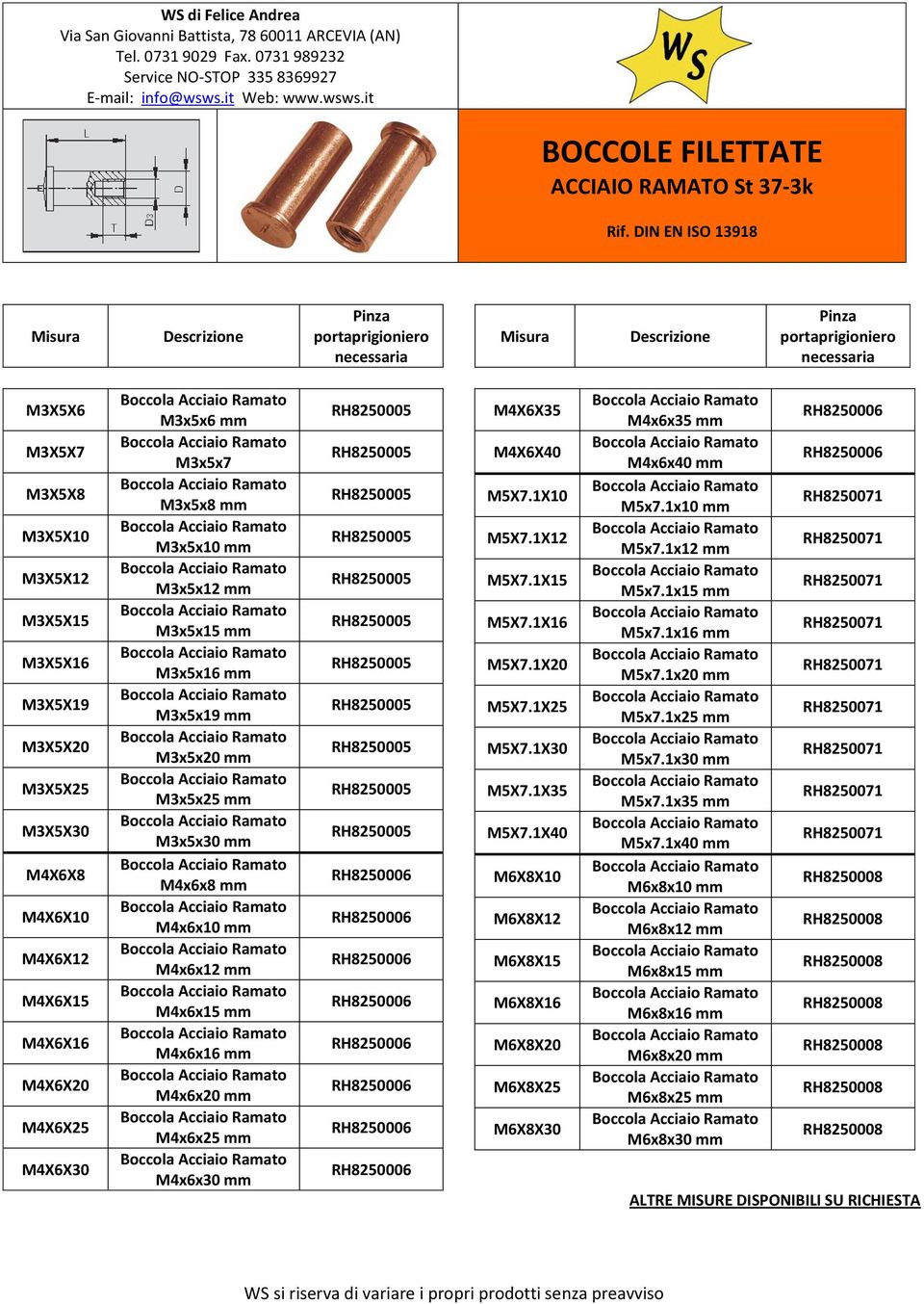 M4x6x30 mm M4X6X35 M4X6X40 M5X7.1X10 M5X7.1X12 M5X7.1X15 M5X7.1X16 M5X7.1X20 M5X7.1X25 M5X7.1X30 M5X7.1X35 M5X7.